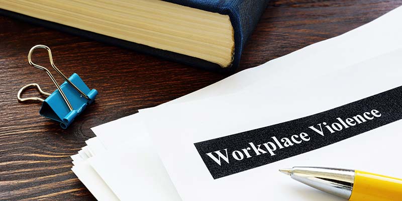Paper with Workplace Violence and pen